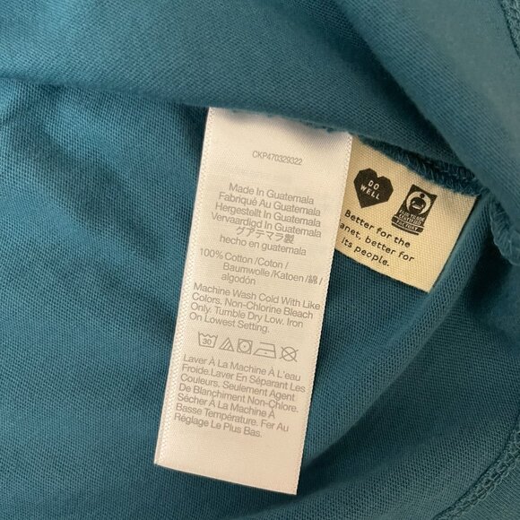 Madewell Teal Blue Cotton Tee Shirt Small - Picture 3 of 4